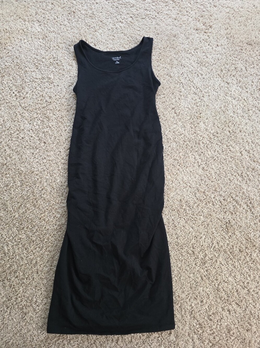 Isabel Maternity Black Tank Bodycon Midi Dress Size XS